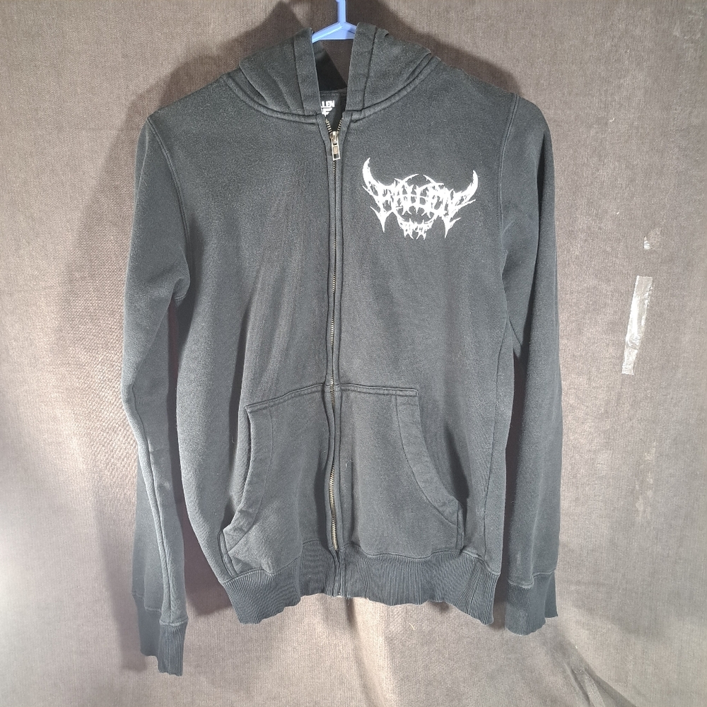 Fallen Footwear Canada Black White Logo Full Zip Pocketed Hoodie G S